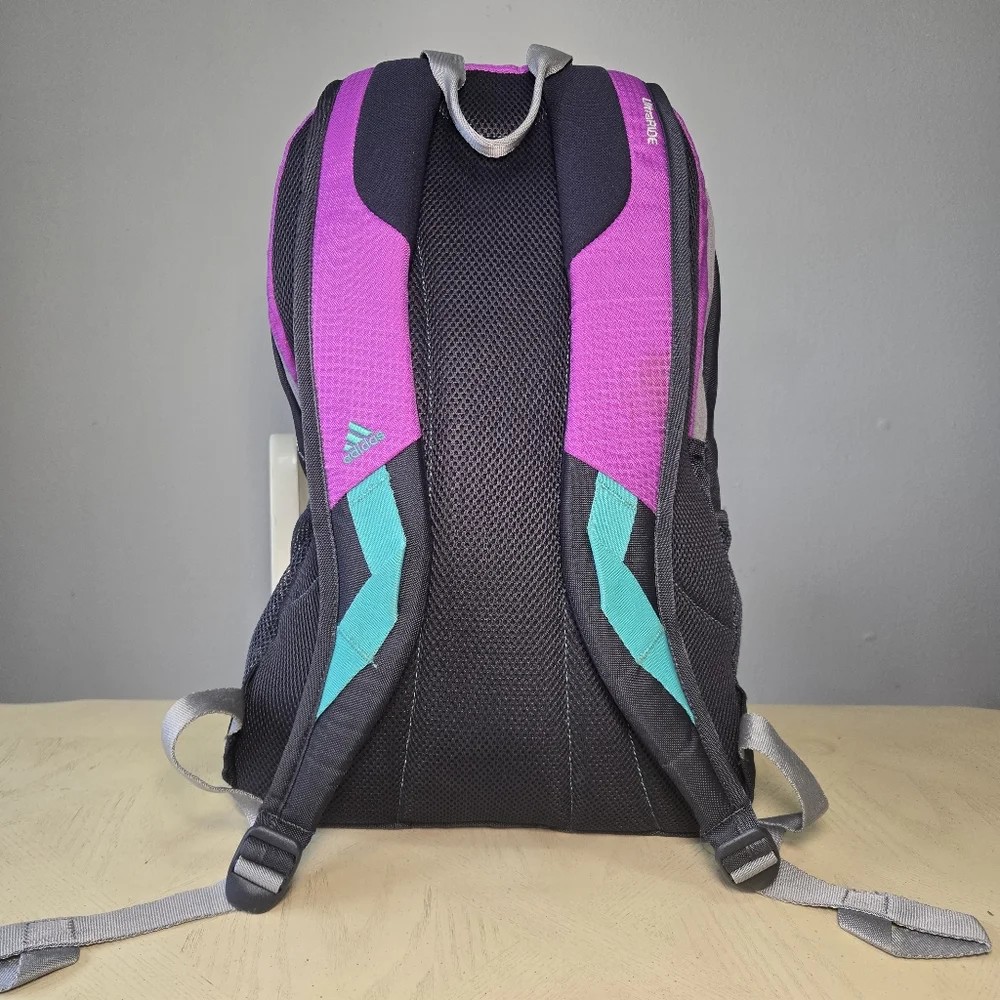 adidas UltraRIDE ClimaProof Backpack Purple Grey Daypack Hiking School Laptop - Picture 2 of 8